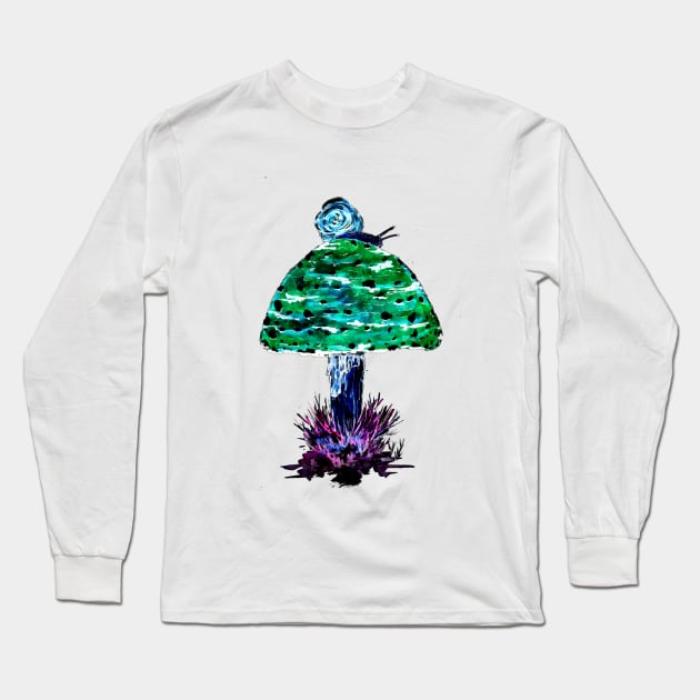 Psychedelic Mushroom Long Sleeve T-Shirt by ZeichenbloQ